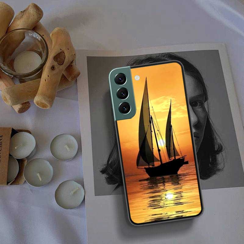 Sailing Boat Phone Case For Samsung A16 A26 A36 A56 Galaxy A02S A12 A52S A13 A23 A33 A53 A54 A34 A24 A14 A22 A32 A42 A72 Cover C