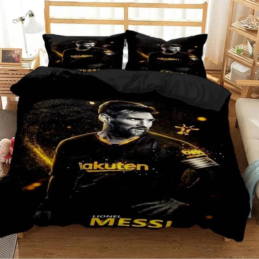 

Футбольна суперзірка Мессі Постільна білизна 3D-друк ФК Барселона Підковдра Постільна білизна М яка Королівський Повний розмір Постільна білизна Для хлопчика EU Single(135*200cm)3pcs