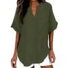 Women’s Loose Fit V Neck Short Sleeve Blouse Casual Tunic Top Lightweight Pullover Shirt for Everyday Wear