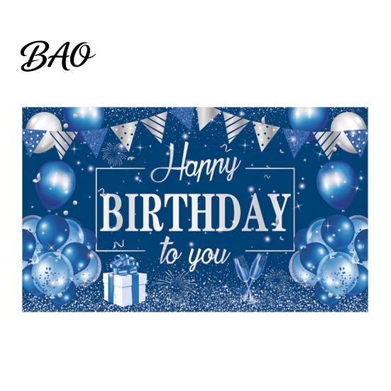 Birthday Photo Backdrop Happy Banner Backdrop, Party Background Cloth for Celebration, Group Bunting Flag Decor Kids Women, Supplies Double-sided