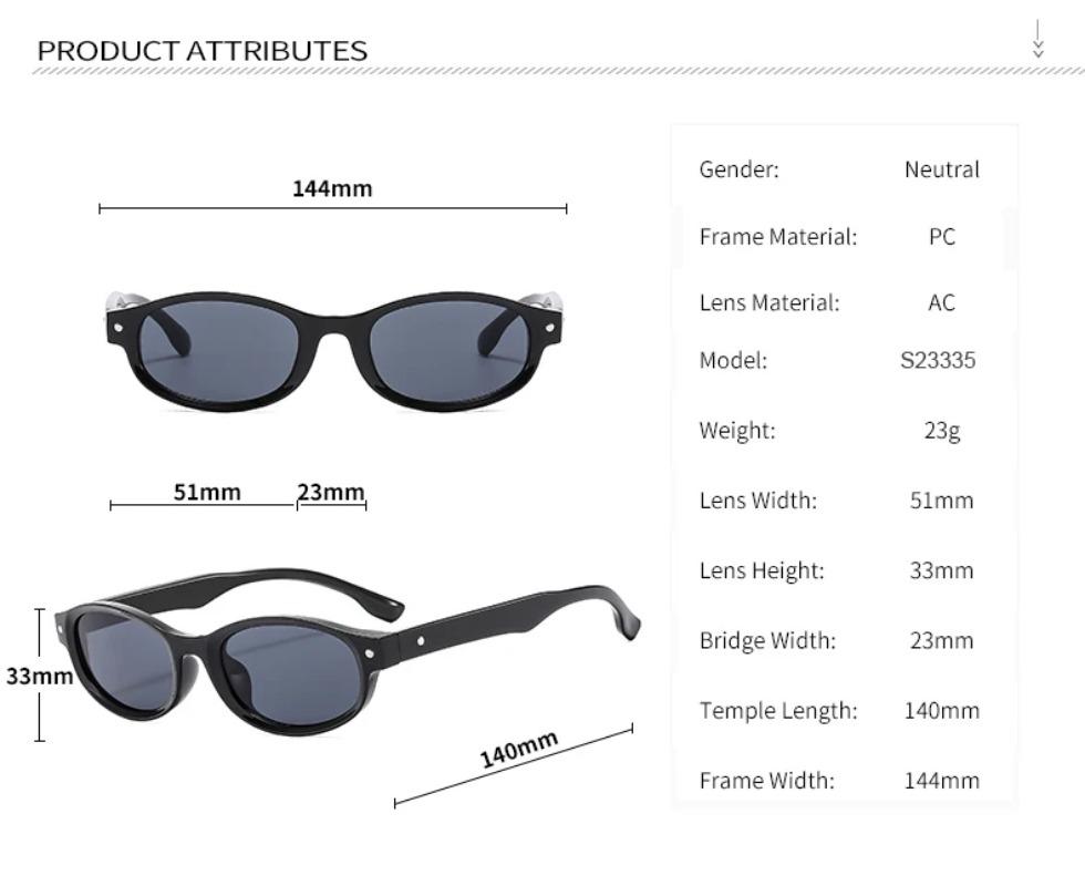 New Y2K Fashion Sunglasses for Women Small Oval Frame UV Protection Female Glasses Personalized Trendy Mi Nail Style