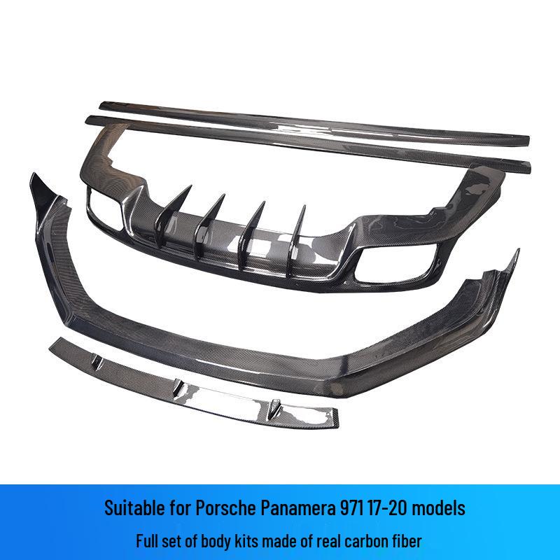Porsche Panamera 971 Carbon Fiber Body Kit: Front & Rear Lip, Side Skirts, Spoiler, Hood (2017-2023)