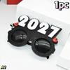 Óculos com Número 2027 Óculos de Feliz Ano Novo Óculos de Sol com Glitter de Diamante Adereço de Cosplay Decoração de Festa de Natal Óculos Engraçados