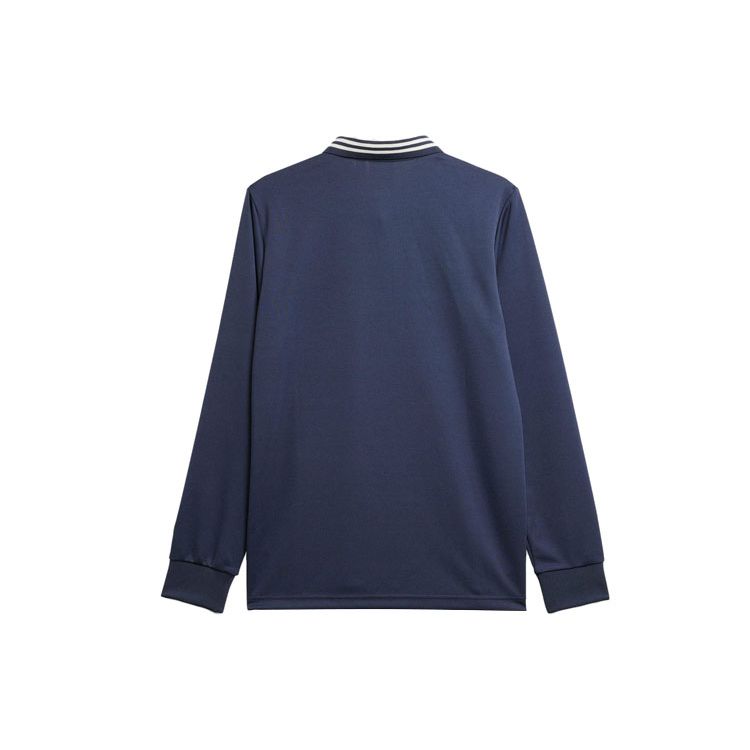 adidas Originals Gestreifter Kragen Langarm Poloshirt Herren Oberteile Dunkelblau IN6759