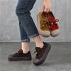 Johnature Genuine Leather Thick Sole Women's Shoes Round Toe Lace-up Versatile Casual Flat Platform Shoes