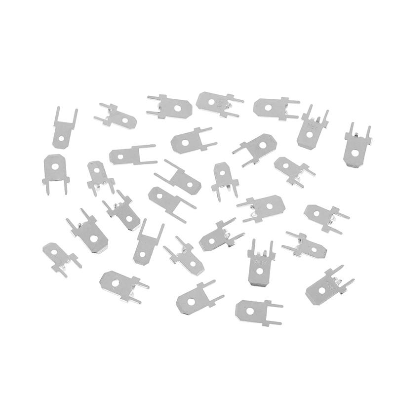 50Pcs 6.3Mm 4.8Mm Inserts Plug Male Terminal 250 Pcb Solder Lug Thickness 0.8 Two Legs ,Pcb Welding Sheet