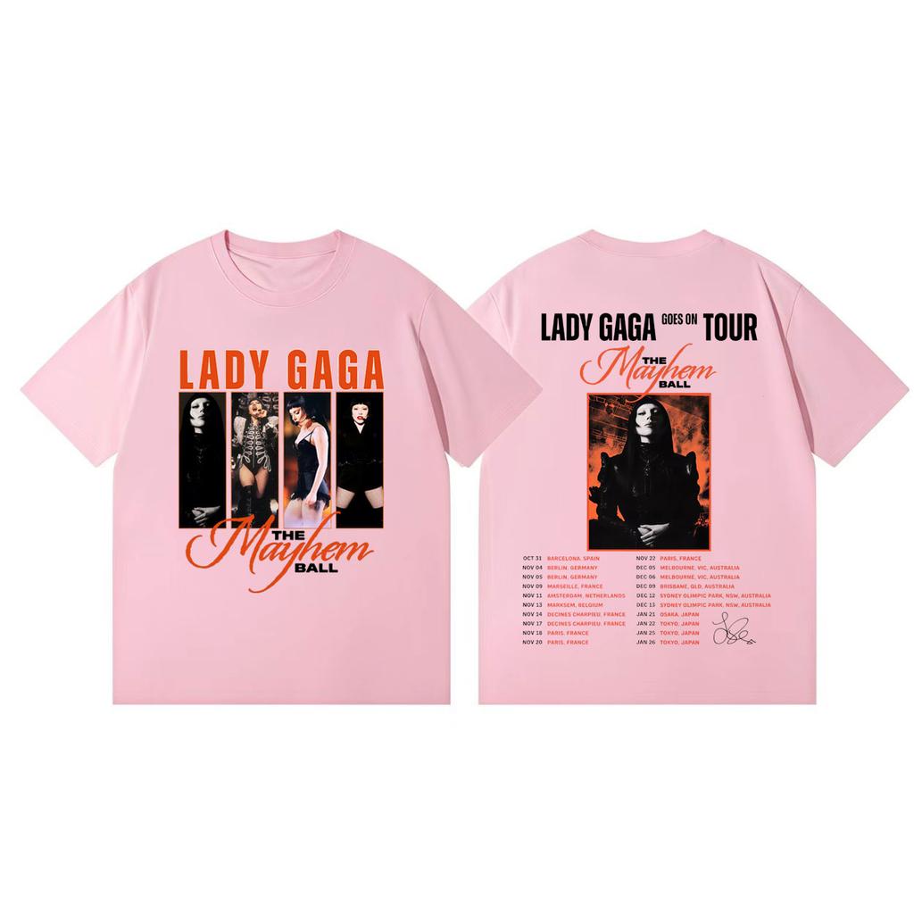 Singer Lady Gaga The Mayhem Ball Tour 2026 Graphic T Shirts Harajuku Rock Style Tshirts Men Women Fashion Casual Loose Tshirt