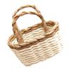 Miniature Dollhouse Woven Basket 1/12 Scale for Dollhouse Playset Wickerwork Handcrafted Wicker Punnet