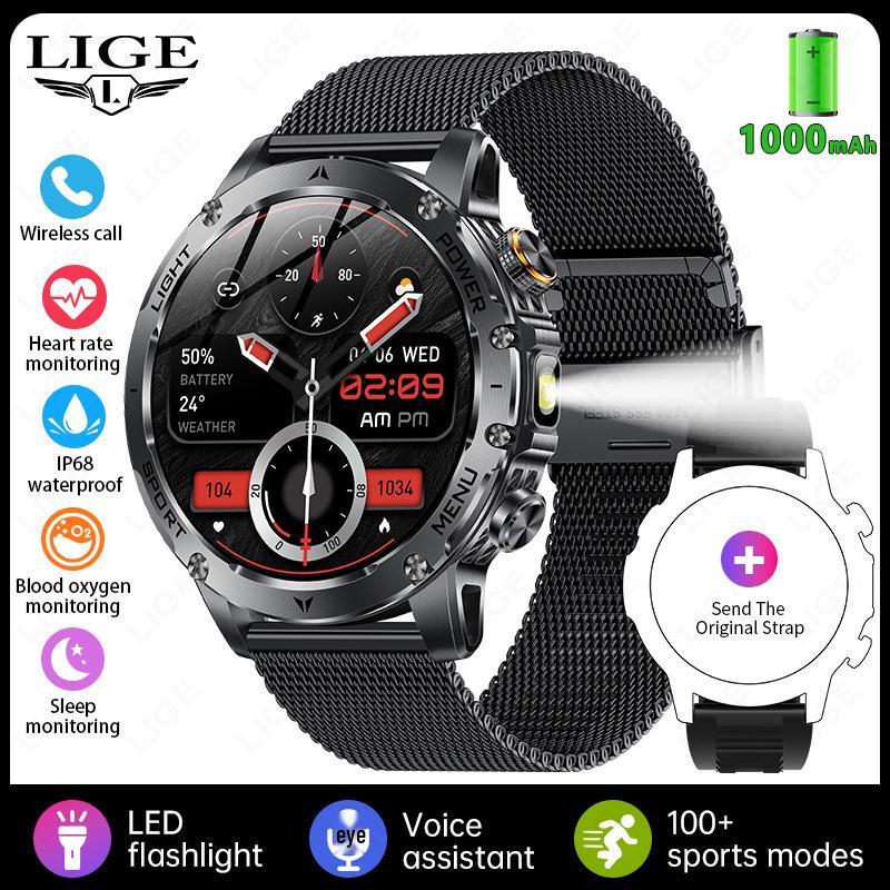 

AK87 Men s HD Bluetooth Smartwatch for Outdoor Sports & Health Monitoring