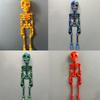 Poseable Skeleton Fridge Magnet 3D Printed Articulated Skeleton Decor Halloween Horror Luminous Skull Magnet Fridge Sticker
