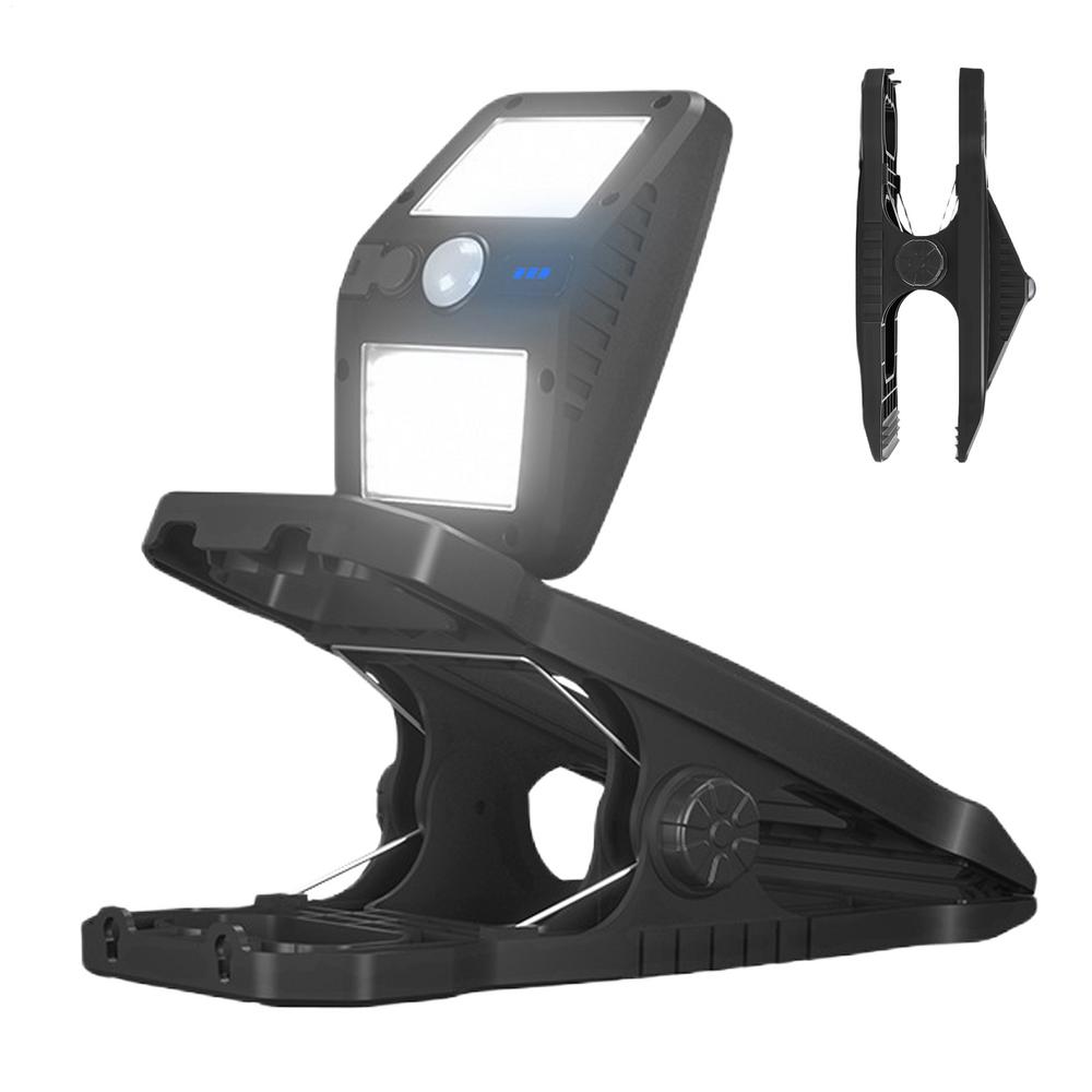 Clip On Solar Lights 360 Degree Rotatable Solar Fence Light Waterproof Energy-Efficient Motion Sensor Clip Lamp For Camping