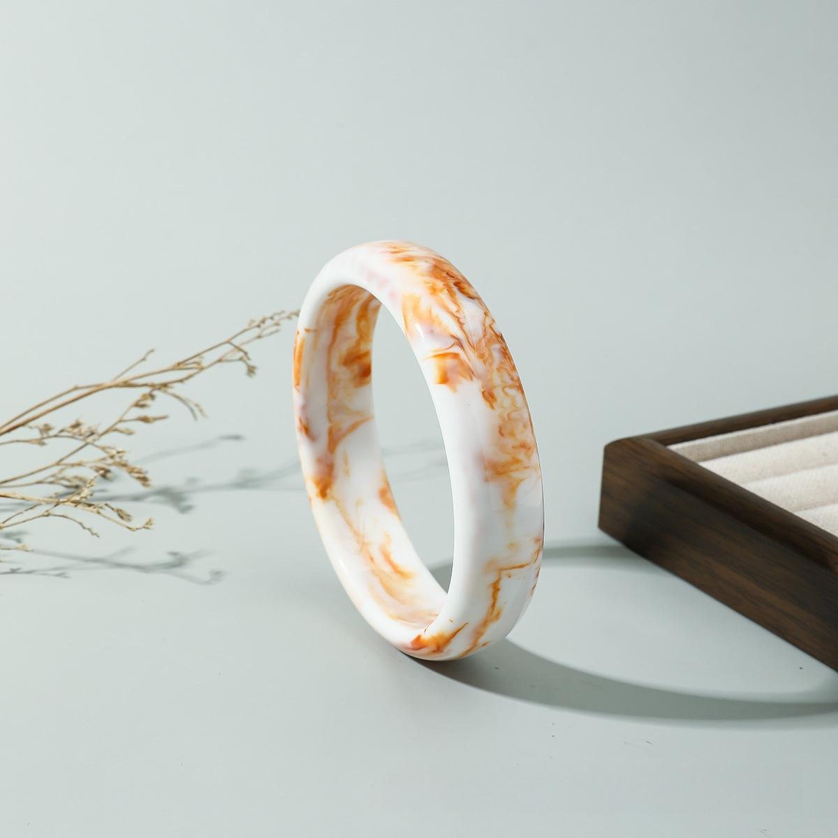 

Boho Smudged Resin Fine Bracelets for Women Vintage Acrylic Bangles Korean Fashion Jewelry Elegant Easy Match Simple Pulseras