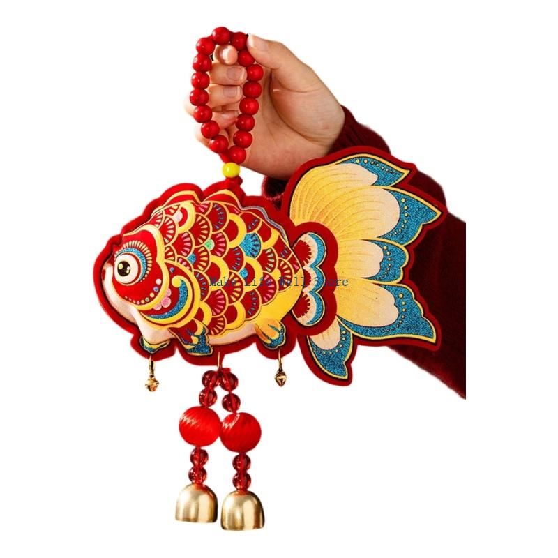 Chinese New Year Hanging Ornaments Velvety and Cotton Fabric Year of Horse Pendant for Entryway Wall Festival Event