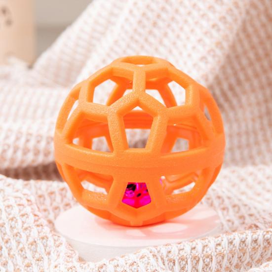 Pet Toy Hollow Ball Shape Built-in Bell Pet Toy Bite-Resistant Soft TPR Material Interactive Dog Toy Boredom Relief Dog Toy