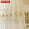 1PC Nuan Series European Luxury Embroidered Sheer Curtain Transparent White Tulle for Living Room Bedroom Window Decoration Home Decor