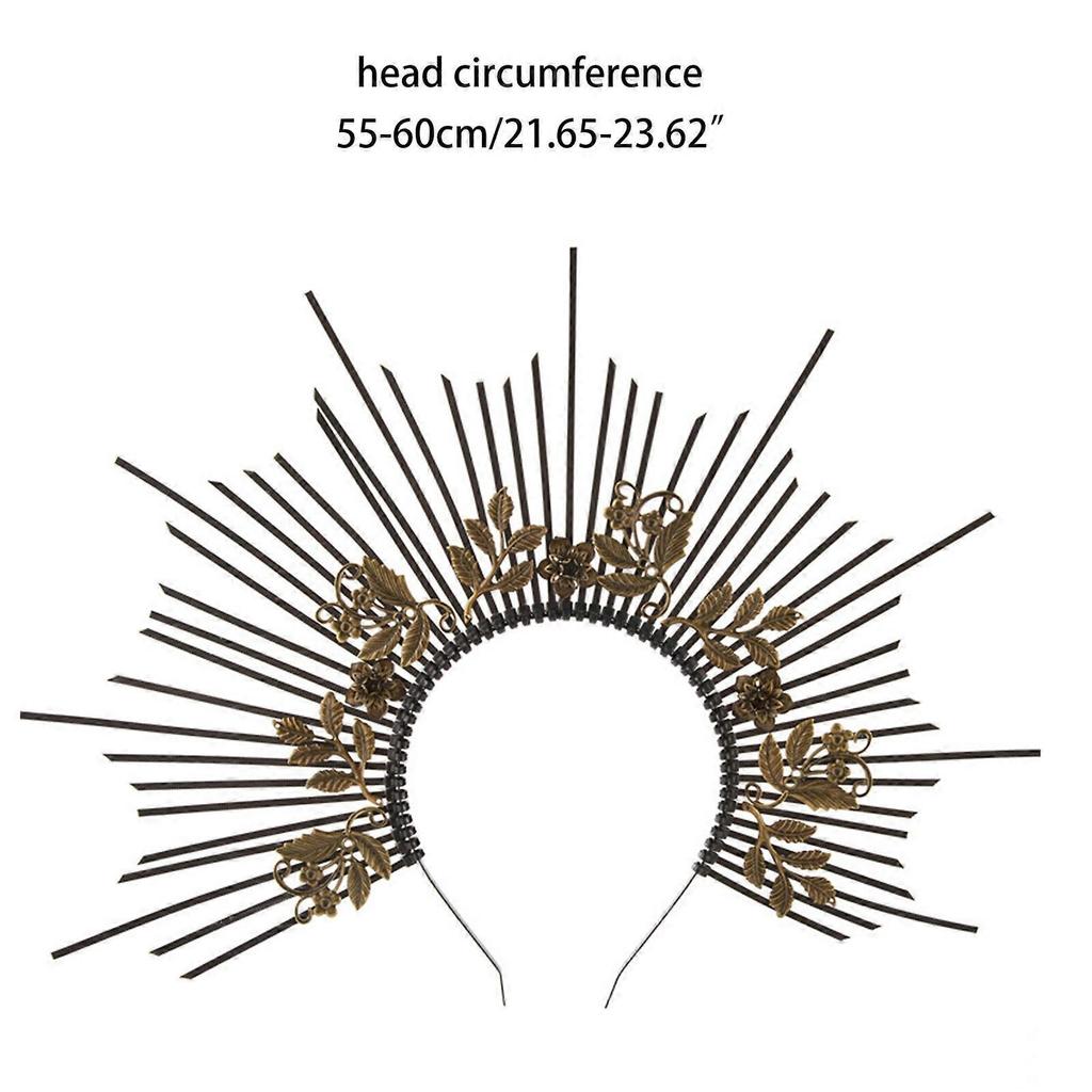Lolita Dorata Dea Gotica Fascia per Capelli Cerchietto Halo Corona Copricapo Diademi Costume per Festa Cosplay Giallo
