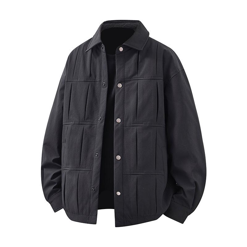 

Mu Yuan Men s Loose Fit American Design Shirt Collar Down Jacket - Lightweight White Duck Down Outerwear 3XL (180-200 kg) чорний
