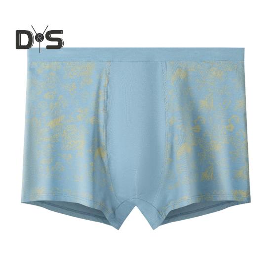 

Мужские трусы-боксеры, эластичные, с высокой талией, свободный покрой, высокоэластичные шорты, дышащие, гладкие, с принтом XXXL светло-синий