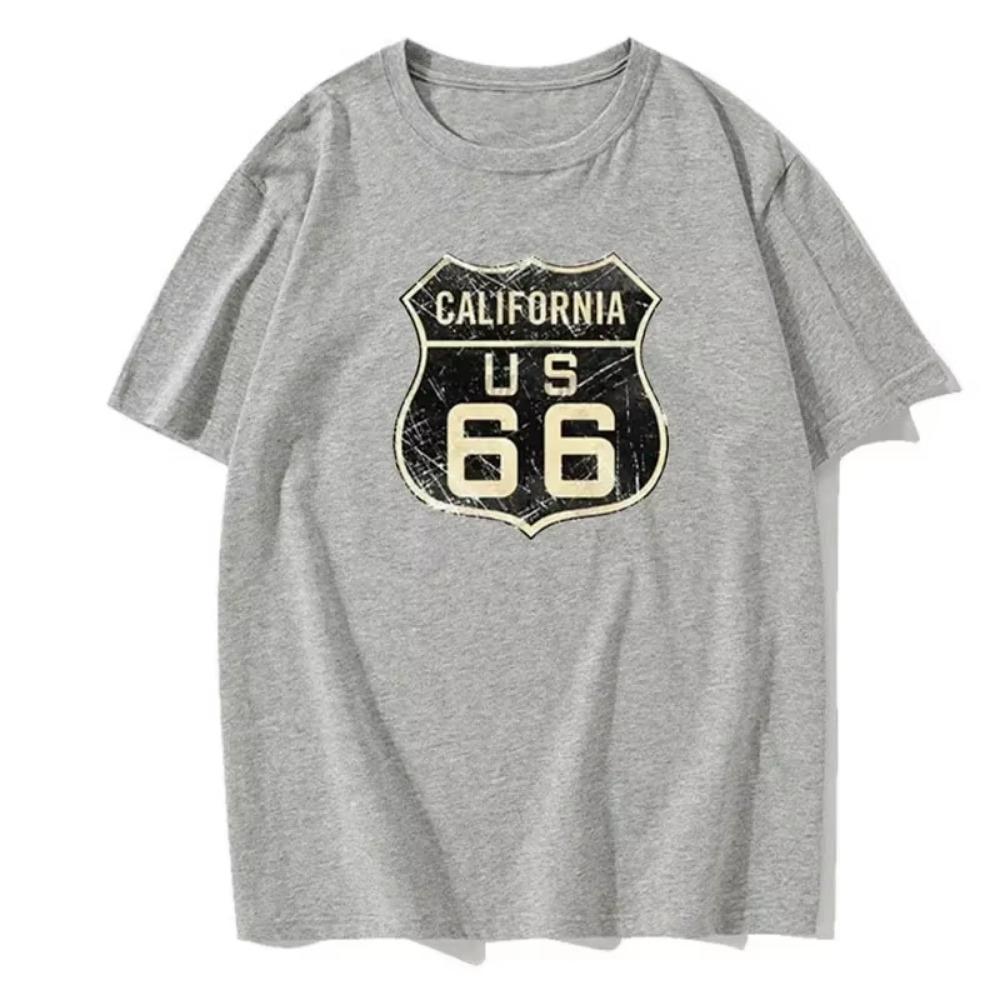 Neues Sommer Herren American Retro T-Shirt Hip-Hop Mode Lässig Persönlichkeit 66 Design Kurzarm Alltagskleidung