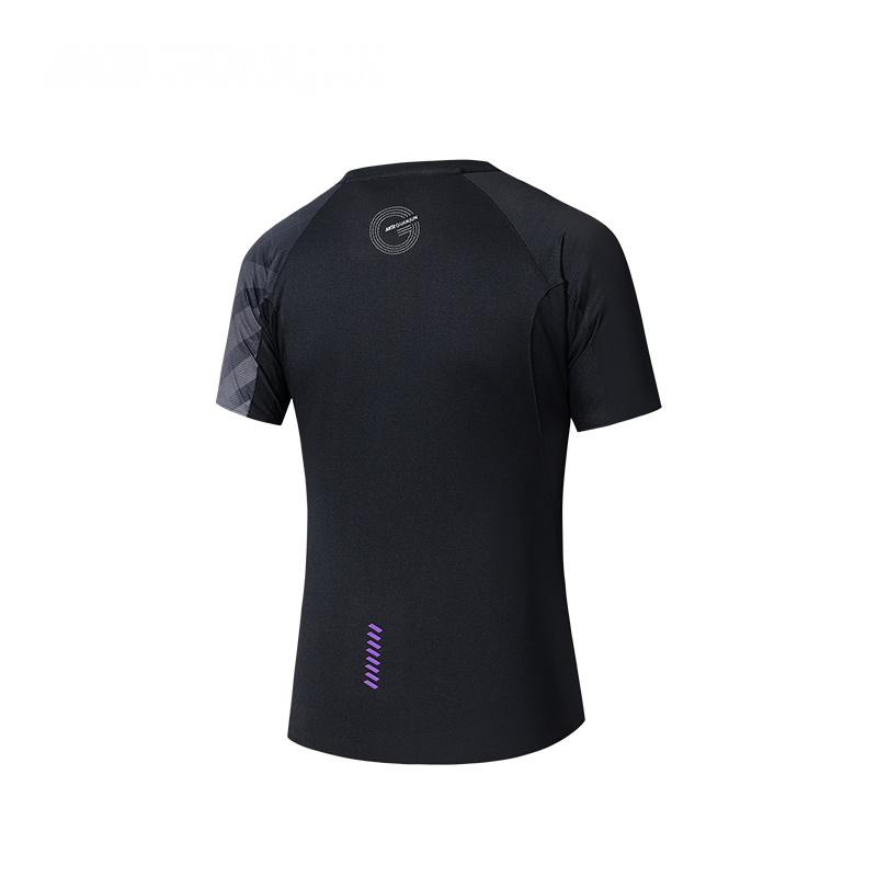 Anta Champion Outdoor Series Simple Splicing Versatile Round Neck Quick-Dry Letter Sports T-Shirt Women Tops 162530117-3