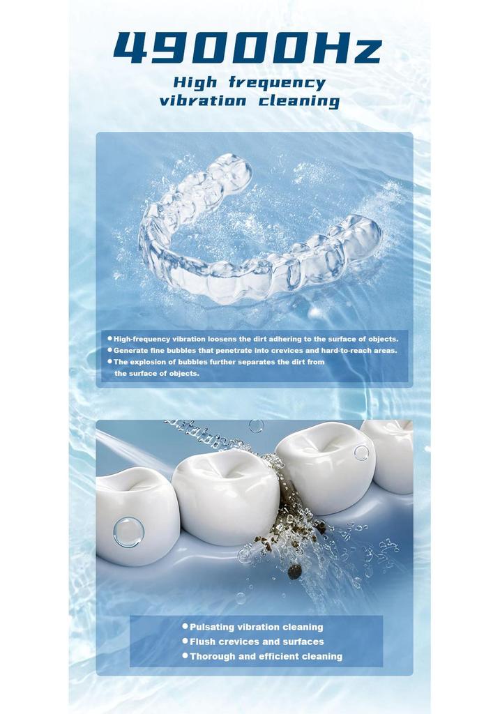 Purple Light Ultrasonic Cleaner for Jewelry, Dentures, Makeup Brushes & More