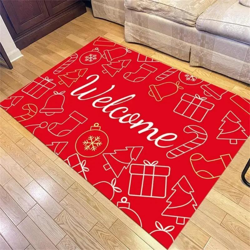 Christmas Santa Claus Carpet Large Area Carpet Welcome Doormat Merry Chirstmas Home Decor Rugs Living Room Bedroom Floor Mat