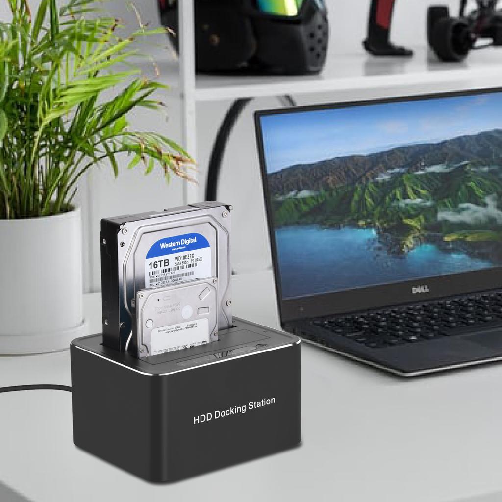 USB3.0 To SATA Dual-Bay Hard Drive Docking Station Adapter for 2.5/3.5 Inch SSD Disk Case HDD Box Dock Enclosure Offline Cloning