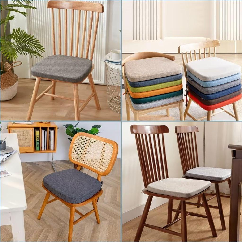 Firsttry Chair 40X38X33 Set of High Density Memory High Washable Comes with Drawstring and Cushion, (5cm Thickness), 2, Foam, Resilience, Cover,