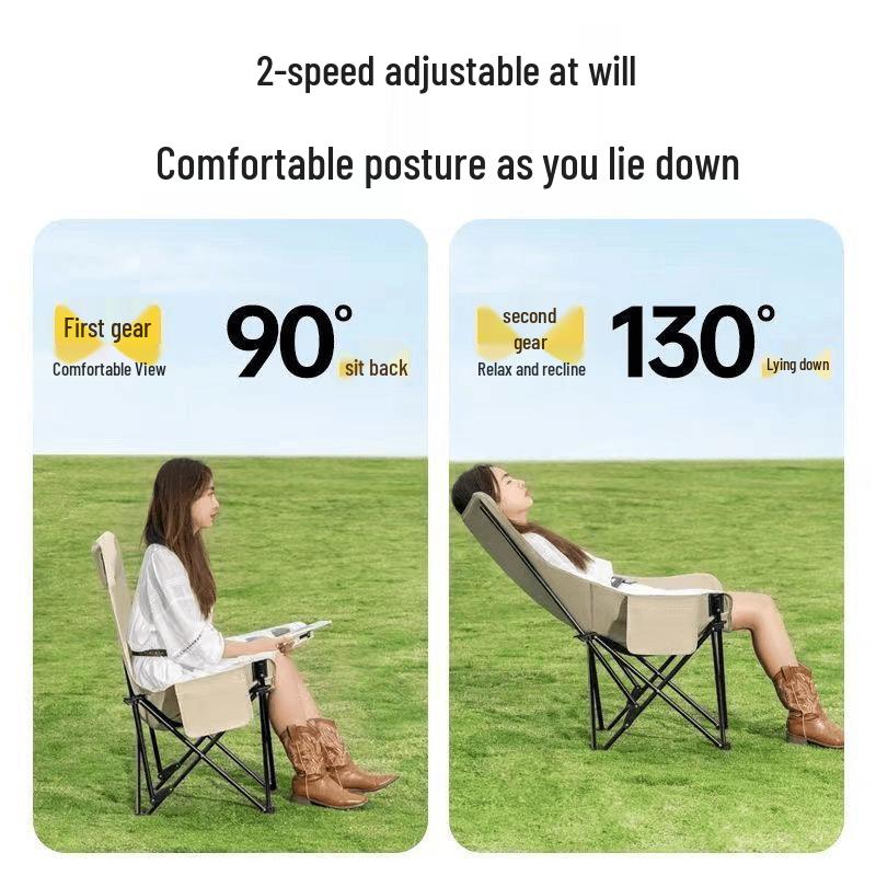 Outdoor Folding Adjustable Moon Camping Chair