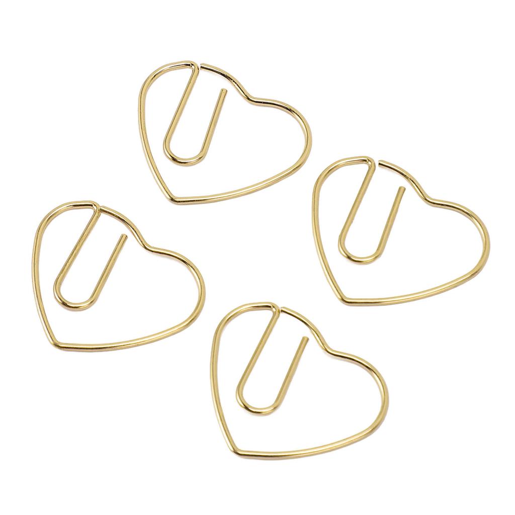 100Pcs Heart Shaped Paper Clips Iron Decorative Paperclips Set with Transparent Box for   School Household