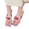 Tofflor För Kvinnor Damer Höga klackar Sommar Flipflops Öppen tå Blommor Bohemisk S För Kvinnor Sandaler Lädersandaler Kvinna Ny