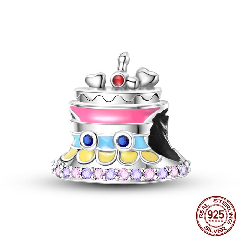 Fit Originalbracelet Cute Cake Beaded Afternoon Tea-Heart Shaped Donut Charms Diy Jewelry Making Women Giftcopper