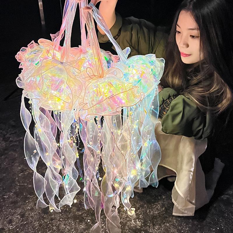 Jellyfish Lamp Portable Flower Lamp Girl Room Atmosphere Decoration Lamp Bedroom Night Lamp Home Decoration