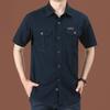 Men's Summer Military-Style Cotton Short-Sleeve Shirt - Casual, Lightweight, Multi-Pocket, Plus Size Workwear