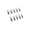 Artificial Nails Translucent Blue Gradient Wearable Fake Nails Manicure Patches