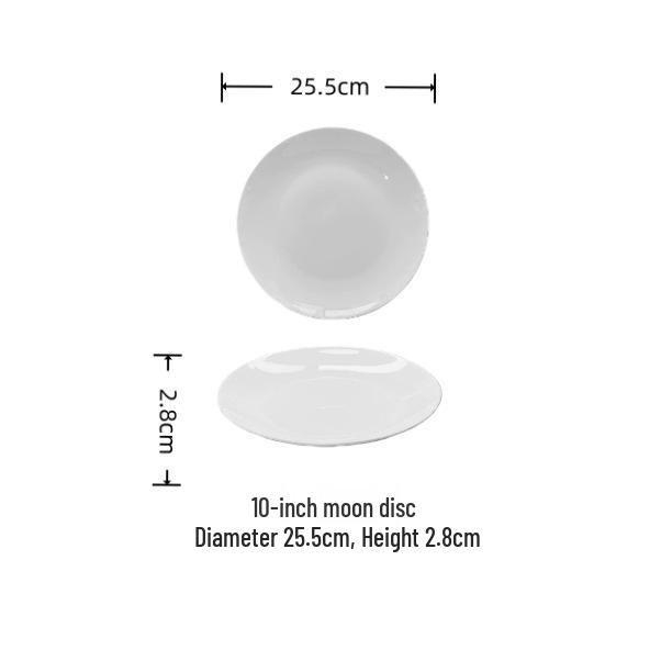Pure White Ceramic Tableware Set - Plates & Bowls for Home or Hotel