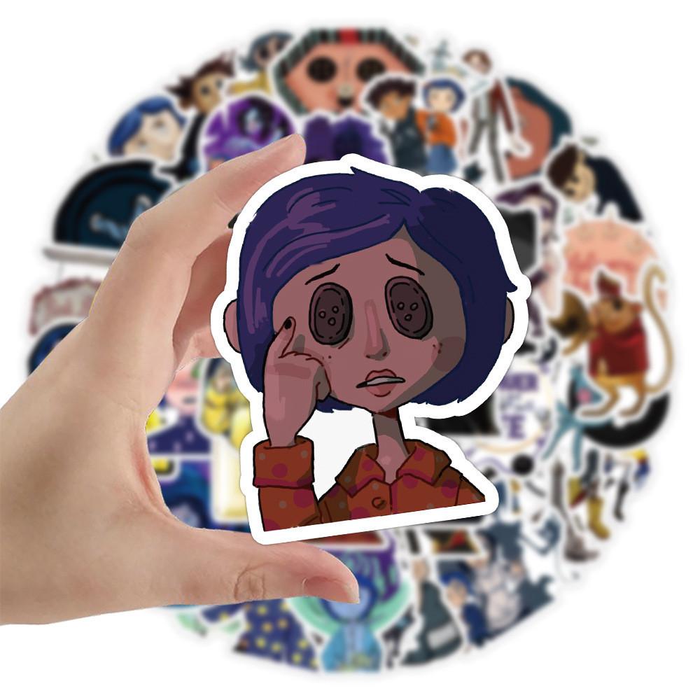 50pcs Coraline Cartoon Stickers Graffiti Decal Phone Suitcase Decoration Cup