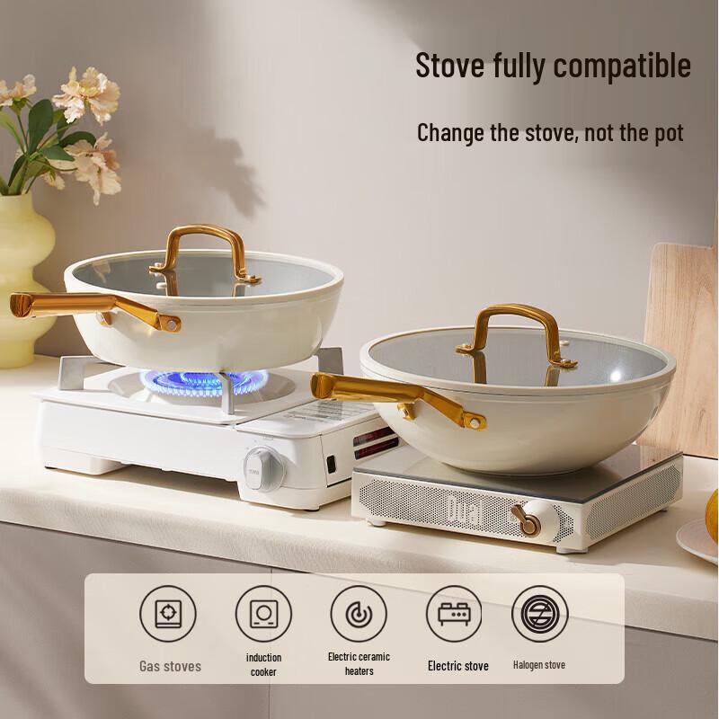 

COOKER KING Cream Style 28cm Non-stick Deep Frying Pan