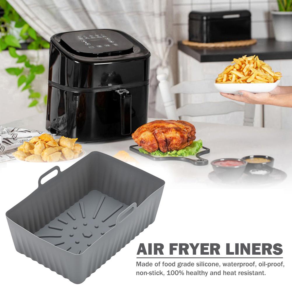 Silicone Air Fryer Tray Liner Heat-insulation Reusable Air Fryers Basket Fried Pizza Chicken Waterproof Kitchen Baking Tools