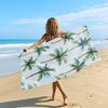 Artistic Tropical Palm Tree Beach Towel, Hawaiian Style Quick Dry Absorbent, Lightweight Sand Resistant Travel Pool Essentials