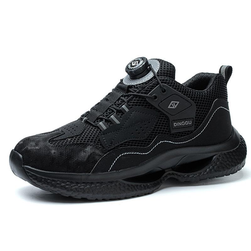

NYWOOH Rotating Buttons Safety Shoes Male Waterproof Work Boots Anti-smash Steel Toe Safety Boot Men Anti-puncture Labor Shoes 45