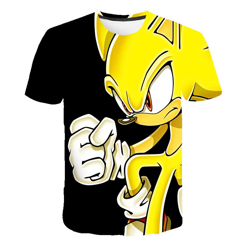 2025 MINISO Ny Japansk Tecknad Sonic 2 T-shirt Barnens Topp Shorts Tvådelat Set Sommar Pojke Tecknad Söt SONIC T-shirt+ Strandbyxor
