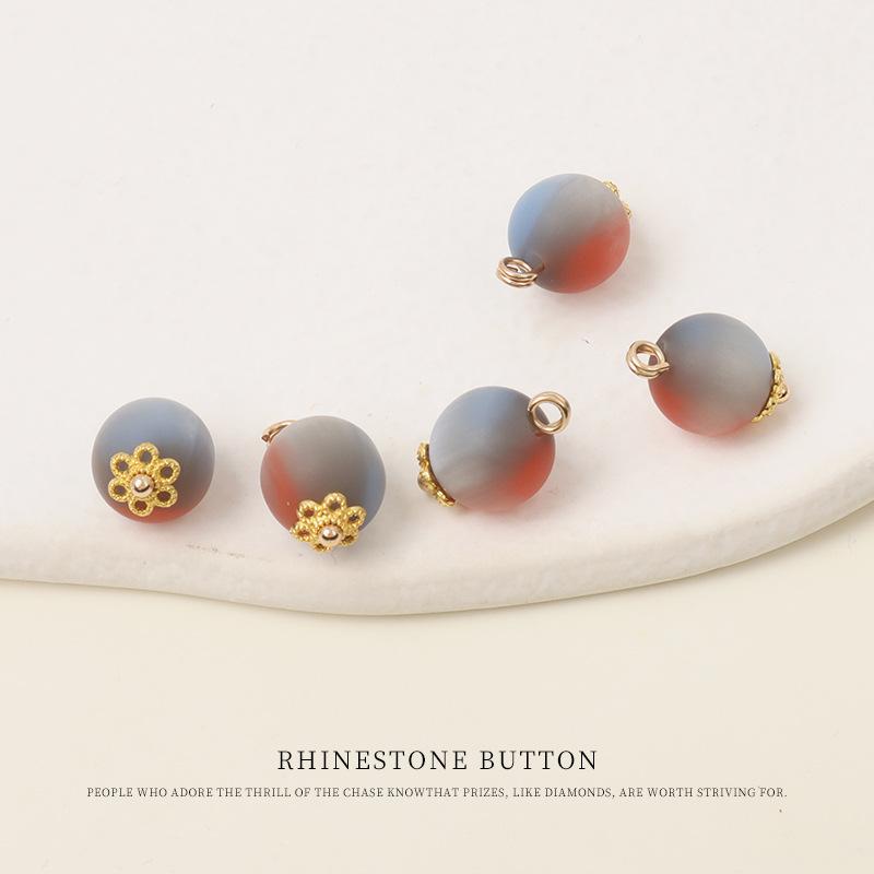 5pcs Flower Tray Gradually Change Color Buttons Chinese Style Tang Style Cheongsam Hanfu Button Shirt Cardigan Sweater Round Bead Buttons