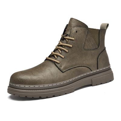 Pánské boty Martin Boots Outdoorové pracovní boty Kožené boty s velkou špičkou Podzimní a zimní vysoké kožené Chelsea neformální kotníkové boty Pánské