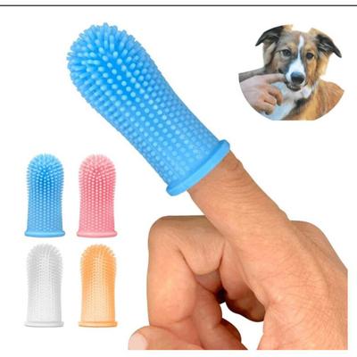 Haustier-Fingerbürste, Zahnreinigung, Fingerbürste für Hunde und Katzen, Silikon-Haustierzahnbürste