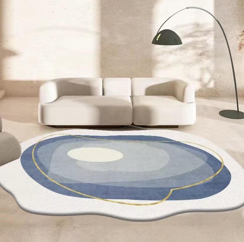 Irregulair Imitatie Kasjmier Tapijt Lijnen Eenvoudige Wabi-Sabi Wind Woonkamer Salontafel Vormig Tapijt Slaapkamer Bed Deken 80 * 120Cm