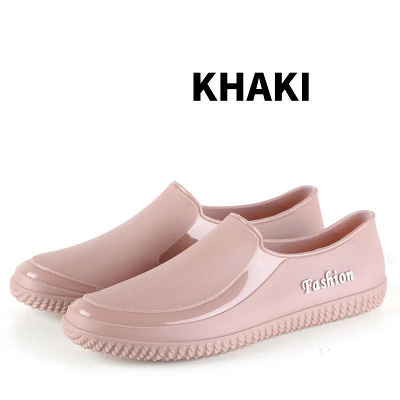 Shallow Mouth Rain Shoes Women's Outer Wear Waterproof Non-slip Low-top Short Water Shoes Women's Kitchen Work Wear-resistant Rubber Shoes