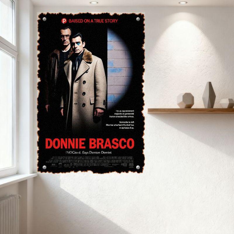 Donnie Brasco Vintage Filmplansch Metallplåtsskylt, Gangster Kriminaldrama Väggkonst för Hem Bar Café Man Cave Inredning