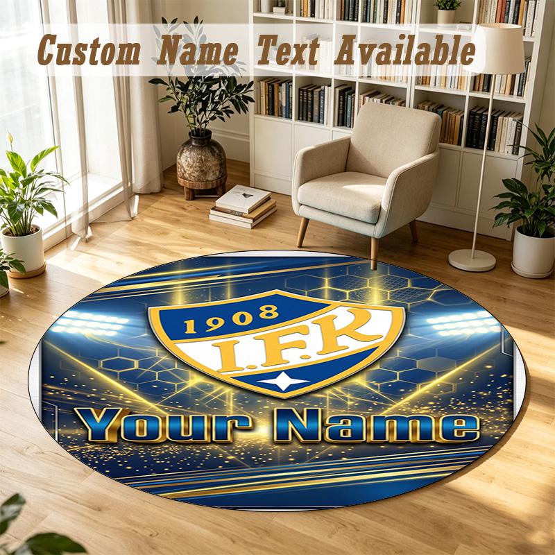 Round Rug Custom Nameifk Göteborg Pattern Non Slip Carpet Home Floor Decor