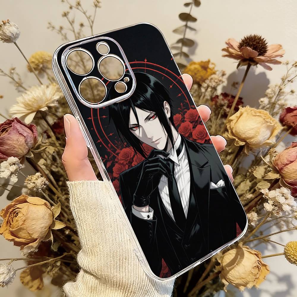 

Black Butler Ciel and Sebastian Phone Case Transparent Silicone Soft For iPhone 17 16 15 14 13 12 11 Mini Pro Max Plus iPhoneXSMAX